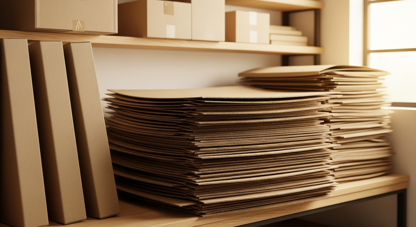 Cartons de déménagement récupérés et triés dans un atelier associatif parisien